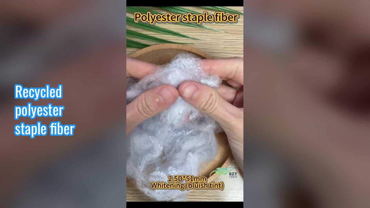 良い価格 リサイクルされたポリエステルステープル繊維 2.5D 白化 (青い色) 糸の製造に適した 高品質の原材料 オンライン