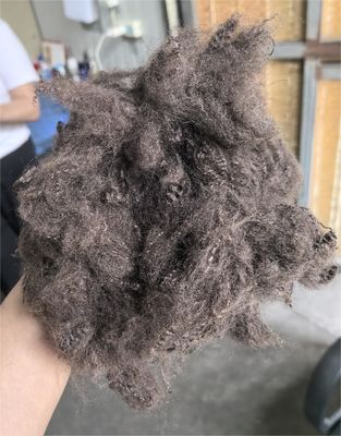 良い価格 リサイクルポリエステルステープルファイバー 6D 64mm ダークコーヒーブラウン オンライン