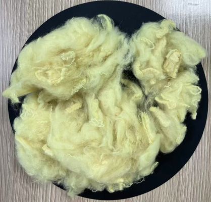 良い価格 リサイクルされたポリエステル ステープルファイバー 2.5D 51mm チックイエロー オンライン