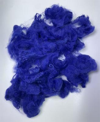 良い価格 Recycled Polyester Staple Fiber with 0.2% Oil Content and 0.7-15dtex Fineness in Sapphire Blue オンライン