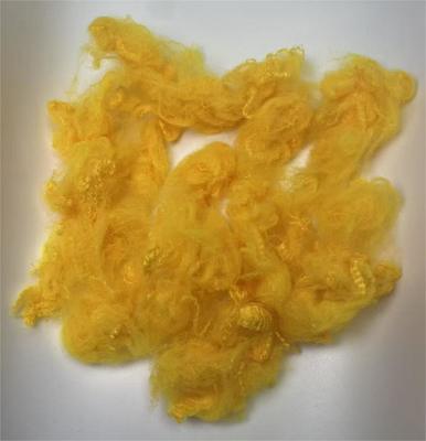 良い価格 Golden Yellow Highly Durable UV Protection Recycled Polyester Staple Fiber 2.5D 51mm for Versatile Applications オンライン